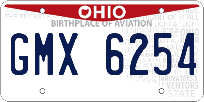 OH license plate GMX6254
