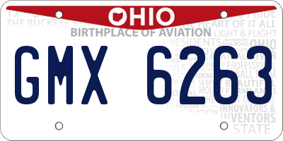 OH license plate GMX6263