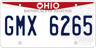 OH license plate GMX6265