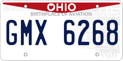 OH license plate GMX6268