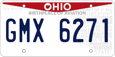 OH license plate GMX6271
