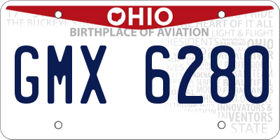OH license plate GMX6280