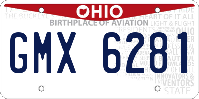 OH license plate GMX6281
