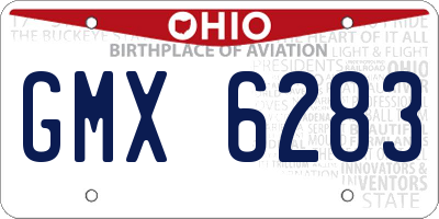 OH license plate GMX6283