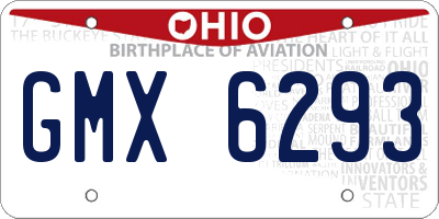 OH license plate GMX6293
