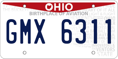 OH license plate GMX6311
