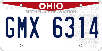 OH license plate GMX6314