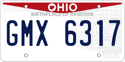 OH license plate GMX6317