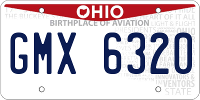 OH license plate GMX6320