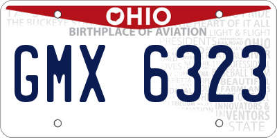 OH license plate GMX6323