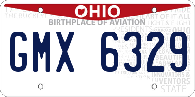 OH license plate GMX6329