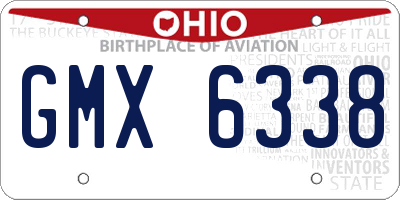 OH license plate GMX6338
