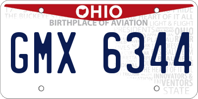 OH license plate GMX6344