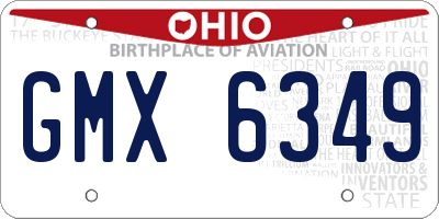 OH license plate GMX6349