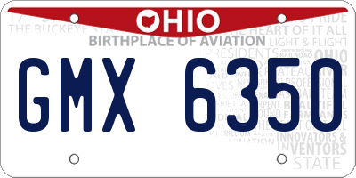 OH license plate GMX6350