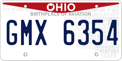 OH license plate GMX6354