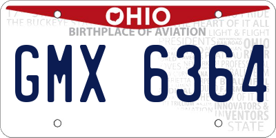 OH license plate GMX6364