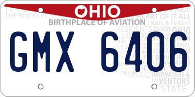 OH license plate GMX6406