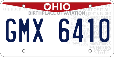 OH license plate GMX6410