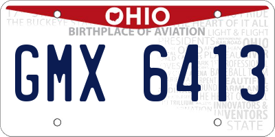 OH license plate GMX6413