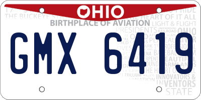 OH license plate GMX6419