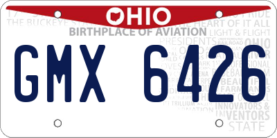 OH license plate GMX6426