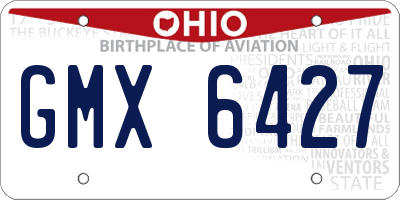 OH license plate GMX6427