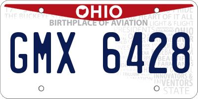 OH license plate GMX6428