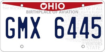 OH license plate GMX6445
