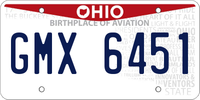 OH license plate GMX6451