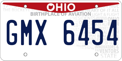 OH license plate GMX6454