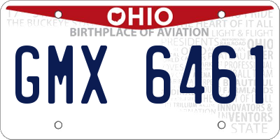 OH license plate GMX6461