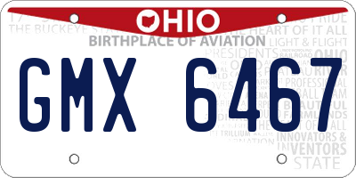OH license plate GMX6467