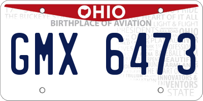 OH license plate GMX6473