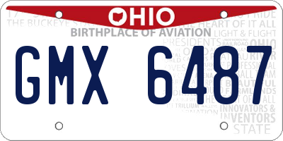 OH license plate GMX6487