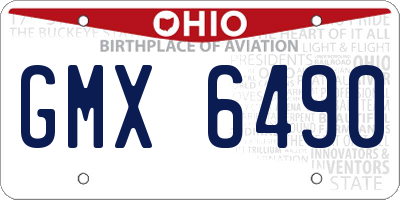 OH license plate GMX6490