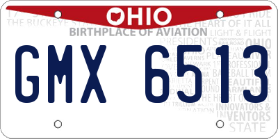 OH license plate GMX6513