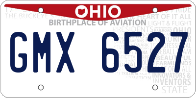 OH license plate GMX6527