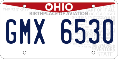 OH license plate GMX6530