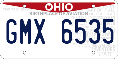 OH license plate GMX6535
