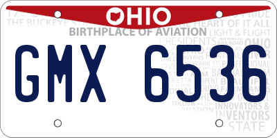 OH license plate GMX6536