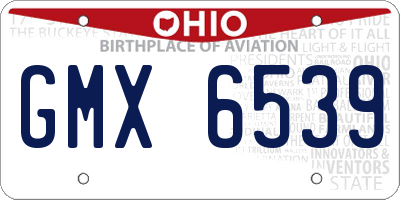OH license plate GMX6539