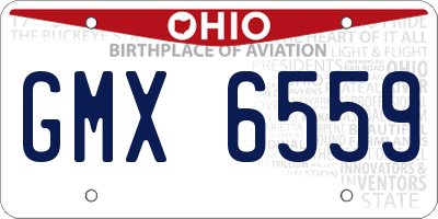 OH license plate GMX6559