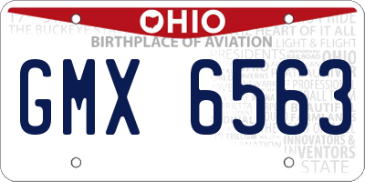 OH license plate GMX6563