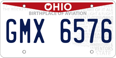 OH license plate GMX6576