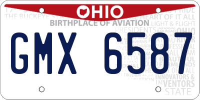OH license plate GMX6587