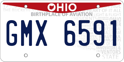OH license plate GMX6591