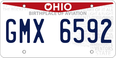 OH license plate GMX6592