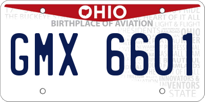 OH license plate GMX6601