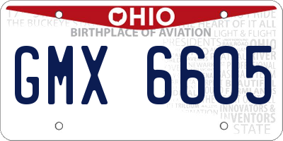 OH license plate GMX6605